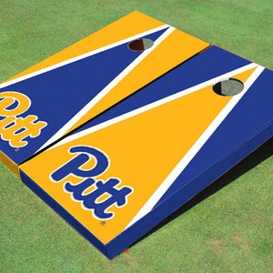 Pittsburgh Panthers Alternating Triangle Cornhole Set, Officially Licensed NCAA Team Boards