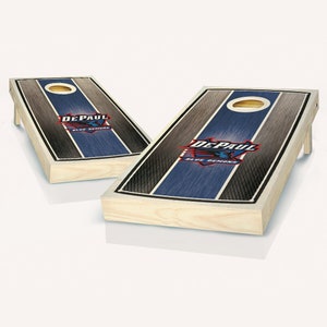 Cornhole Game Set: Depaul Striped Boards - NCAA Licensed Bags