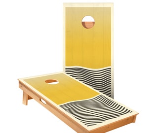 Yellow Waves Cornhole Boards, Includes 2 Boards + Optional Bags & Accessories