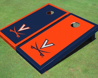 Virginia Cavaliers Alternating Border Cornhole Set, Officially Licensed NCAA Team Boards