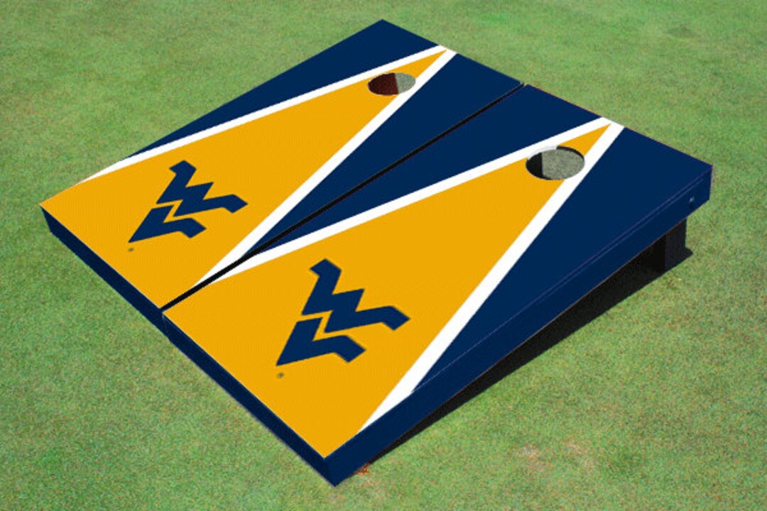 West Virginia Mountaineers Gold and Navy Matching Triangle