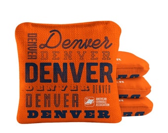 Denver Football Cornhole Bags, Orange Dual-Sided (Set of 4, Regulation)