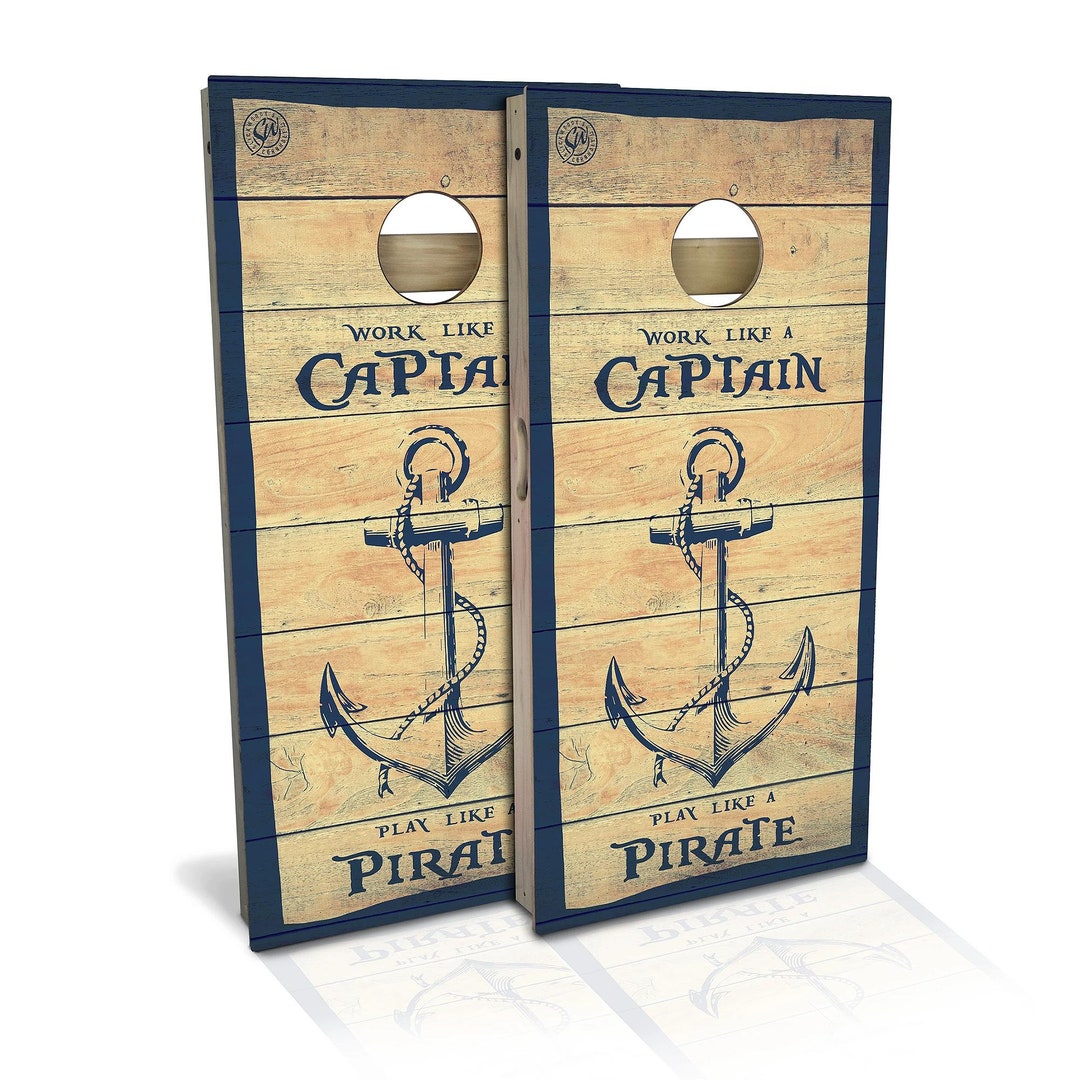 Captain Pirate Cornhole Boards, Complete Outdoor Game Set With 2 Boards ...