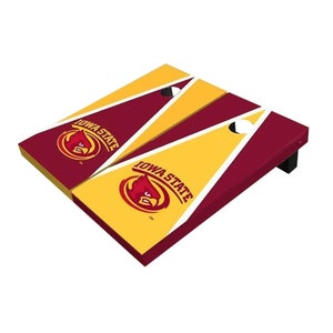 Iowa State Cyclones Triangle Cornhole Set, Officially Licensed NCAA Team Boards, Includes 8 Bags & More