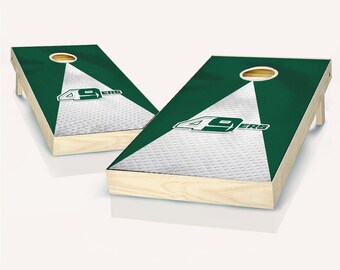 Cornhole Boards: UNC Charlotte Jersey Design (Folding Legs, Bags Included)