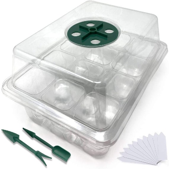 SEED STARTER PROPAGATION KIT TRAY 12 Cell Seedling Plant Clone Greenhouse Dome 