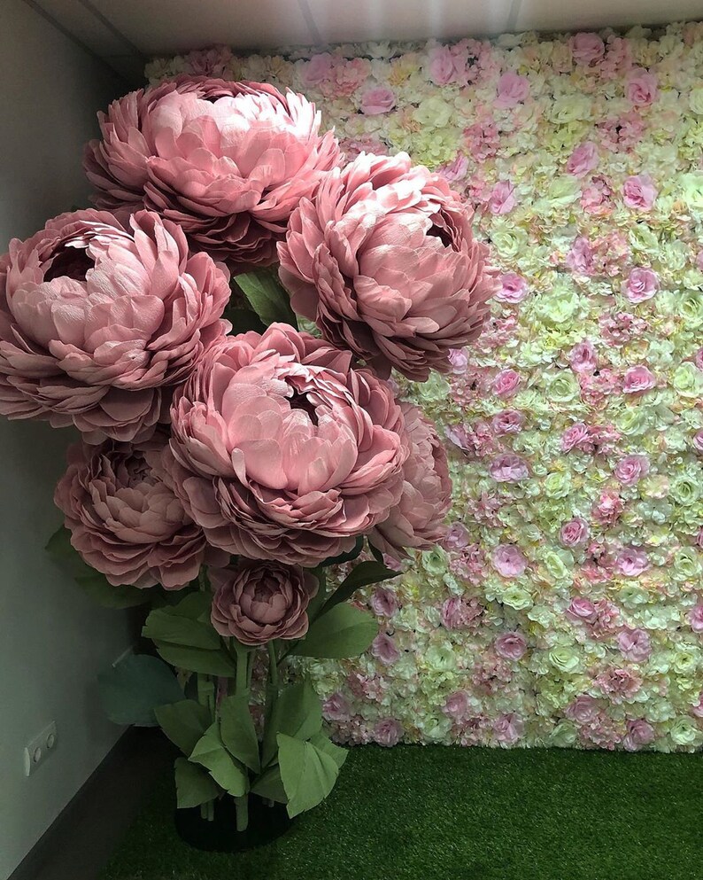 Giant Paper Peony Flower Peonies Wedding Flowers Standing Etsy