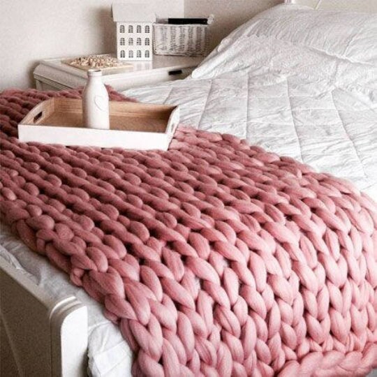 Chunky knit blanket giant knit blanket merino wool blanket Etsy