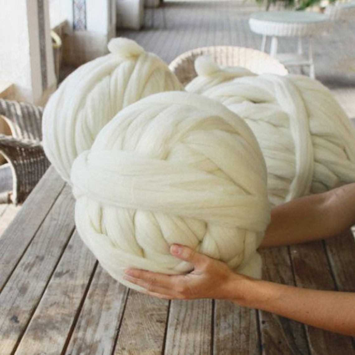 Super giant yarn. Soft yarn for knitting with hands. 100 Etsy
