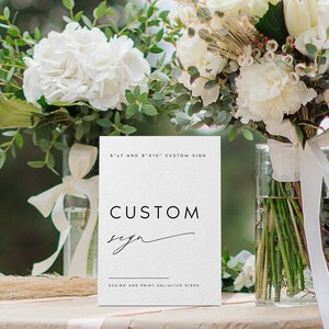 Minimalist Wedding Sign Template 5x7, Customizable Wedding Signage, Elegant Shower Sign, Modern Wedding Sign, Editable, DIY Signs, #KATE