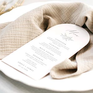 Menu na wesele w kształcie łuku z dzikimi kwiatami, menu na kolację w kształcie łuku, menu na baby shower, drukowane, karty menu na przyjęcie ślubne w ogrodzie letnim, #ADELE