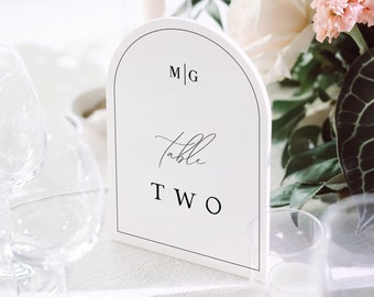 Elegant ARCHED Wedding Table Number Template, Printable, Script, Minimalist, Simple, Editable, Digital Download, Instant, Templett, #MDLN