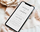 Modern Minimalist Engagement Evite, Online Invitation (Digital Download) JSSIE