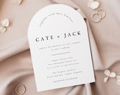 Arched Wedding Invitation Template, Minimalist Invite (Instant Download) CATE