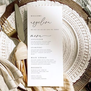Wedding Menu & Place Card Template, Place Card Menu, Modern Wedding Menu Template, Minimalist Name Card, Wedding Place Cards for Menu, #ANTN