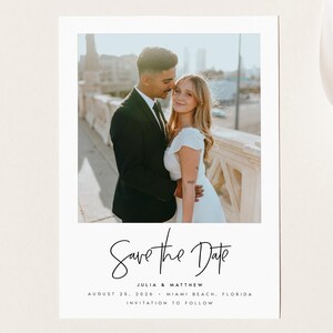 Minimalist Save the Date, Minimal Save the Date, Boho Save the Date Cards, Photo Save the Date Invitation, Editable Template, #JLIA