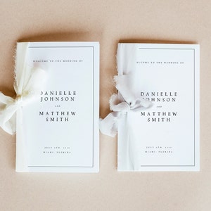 Wedding Program Timeline Template Foldable, Modern Wedding Program, Minimal Wedding Program, Folded Program Wedding Instant, Template, #DNLL