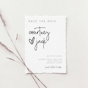 Descarga de plantilla elegante para guardar la fecha, plantilla de tarjeta personalizada moderna y sencilla para guardar la fecha, invitación imprimible para guardar la fecha, #CRTNY