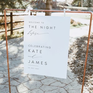 Rehearsal Dinner Welcome Sign, The Night Before Welcome Sign, Modern Wedding Sign Printable Welcome Sign, DIY, Rehearsal Dinner Sign, #KATE
