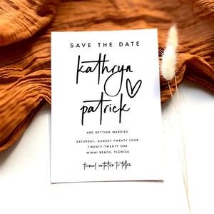 Moderne Save the Date Karten für Hochzeit, Hochzeitskarten, Minimale Save the Date Hochzeitskarten mit Umschlag, Hochzeitskarten, #KTHR