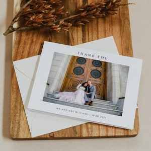 Foto Hochzeit Dankeskarten-Vorlage, digitaler DOWNLOAD, Dankeschön-Postkarte, bearbeitbarer Text, danke Postkarte, Sofort Download, DIY