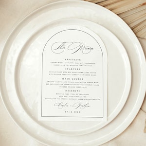 ARCHED Wedding Menu Template, Elegant & Border Wedding Dinner Menu, Printable, Digital Download, Reception Dinner Menu Editable, DIY, #CCL