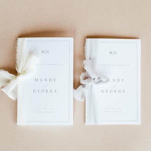 Plantilla editable de programa de ceremonia de boda, folleto plegable imprimible, minimalista y sencillo, Templett #MNDY