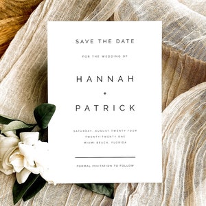 DRUCKbare moderne Save the Date Hochzeitskarten, Klassische Hochzeitspostkarten, Personalisierte Moderne Save the Dates, Hochzeitsansage, #HNNH