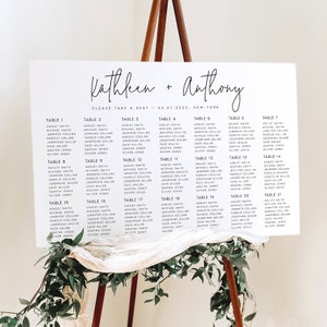 Modern Seating Chart Template, Minimalist Editable Instant Download Seating Plan, Templett, Digital Download, Wedding Seating Chart, #KTLN