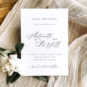 Wedding Save the Date  Invitation Template, Minimalist, Printable Save the Dates, DIY Date Announcement Templett, Instant Download, #ANTN