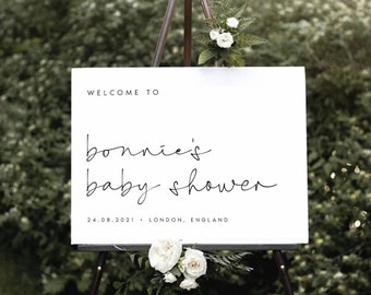 Baby Shower Welcome Sign, Baby Shower Sign Template, Editable Welcome Sign, Modern Welcome Poster, Printable Gender Neutral Signage, #BONNIE