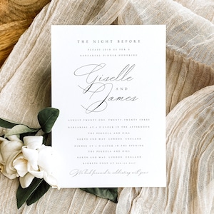 Wedding Rehearsal Invite Template, Minimalist Rehearsal Dinner Invitation, Classy Rehearsal Dinner Invite Editable Template, Templett #GSLL