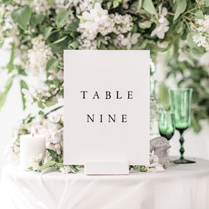 Elegant Wedding Table Number Template, Minimalist Wedding Table Numbers, Templett Table Numbers, Reception Table Numbers, LZBTH image 3