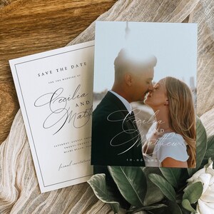 Doppelseitig Save The Date einladen mit Foto, Einfaches Save The Date, Hochzeit Save The Dates, Foto Save The Date, Save Our Date, Individuell, #CCL