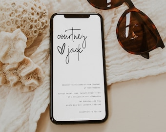 Modern Electronic Wedding Invitation, Smartphone Evite (Digital Download) CRTNY