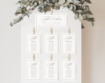 Classic Wedding Seating Chart Template, Elegant Traditional Wedding Seating Plan Sign, Printable, Editable, Templett INSTANT Download, #CCL