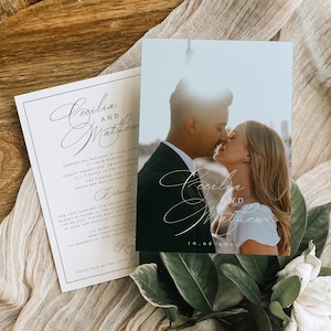 Classic Photo Wedding Invitation Template Set, Traditional Wedding Invitation, Elegant, Editable, Instant Download, DIY, Printable, #CCL