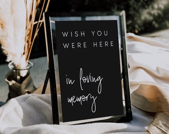 Wish You Were Here Sign, In Loving Memory Sign Template, Modern Wedding Sign Printable, 5x7 & 8x10 Wedding Sign, Edit with TEMPLETT, #MOLLY