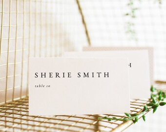Modern Place Card Template, Printable Wedding Escort Card, Editable Name Card, DIY, Minimalist Place Card, INSTANT Download, #SHERIE