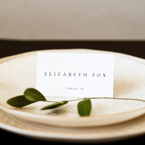 Modèle MINIMAL de marque-places de mariage, marque-places modifiables, marque-places noir et blanc, cartes de mariage modifiables, carte de nom de table de mariage, #LZBTH