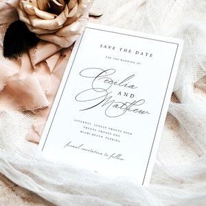 Elegante Save the Date-Vorlage, druckbare klassische Save the Date-Karte, traditionelle Save the Date-Karten, bearbeitbare Save the Dates, #CCL