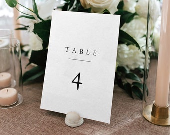 Modern Wedding Table Number Template, Printable, Script, Minimalist, Simple, Elegant, Editable, Digital Download, Instant, Templett, #CATE