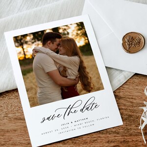 Photo Save the Date Template, Minimalist Save the Date Template, Minimal Save the Date, Boho Save the Date Cards, Editable Template, #JLIA