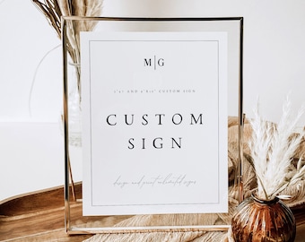 Elegant Wedding Sign Template, Minimalist Custom Sign Printable, 5x7 & 8x10, Wedding Template, Wedding Sign, Vertical Sign, TEMPLETT, #MDLN