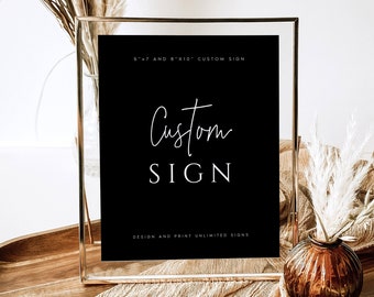 Modern Wedding Sign Template, Minimalist Custom Sign Printable, 5x7 and 8x10, Wedding Template, Wedding Sign, Edit with TEMPLETT, #RSE