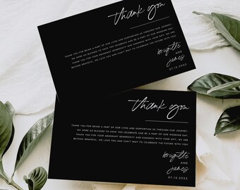 Minimalist Thank You Card Template, Modern Flat Thank You Card, Script Thank You, Fully Editable, DIY, Instant Download, Templett, #BRGT