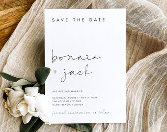 Save The Date Template, Printable Save The Date Card, Save The Day Invites, Save Our Date Template, Save The Date Cards, Editable, #BONNIE