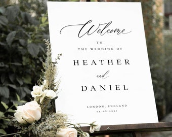 Elegant Wedding Welcome Sign, Welcome Wedding Sign, Minimalist Wedding Welcome Sign, Wedding Signs, Large Wedding Sign, Welcome Sign, #HEATH