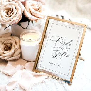 Classic Cards and Gifts Sign Template, Printable Elegant Cards and Gifts Sign, 5x7 and 8x10 Wedding Template, Wedding Sign, TEMPLETT, #CCL
