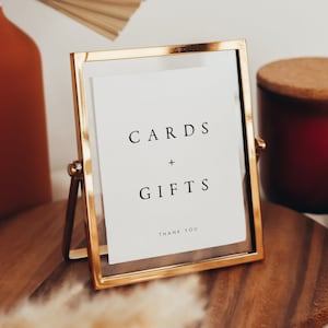 Karten und Geschenke Schild druckbare Vorlage, modernes minimalistisches Hochzeitsschild, Babypartyschild, Brautparty Geschenkschild, #LZBTH